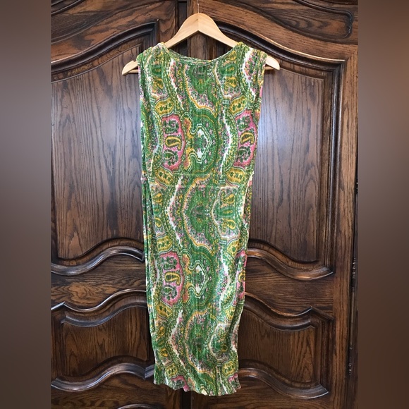 Vintage Paisley 1970’s Sheath Dress Handmade w/ Vogue Pattern 1937 Tag Size 10 - Picture 3 of 5